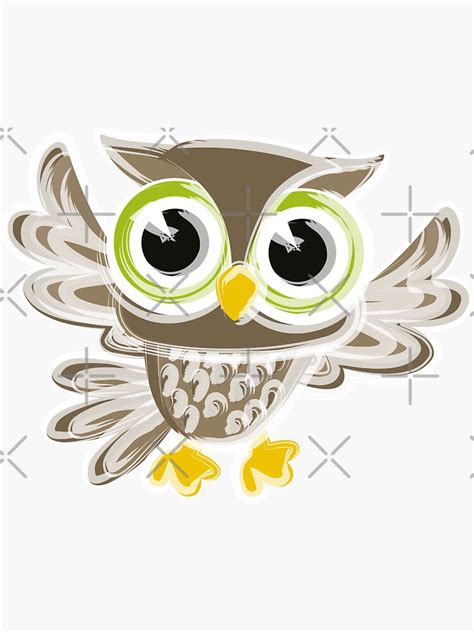 Happy Owl Clipart Sticker By Naumovski Redbubble