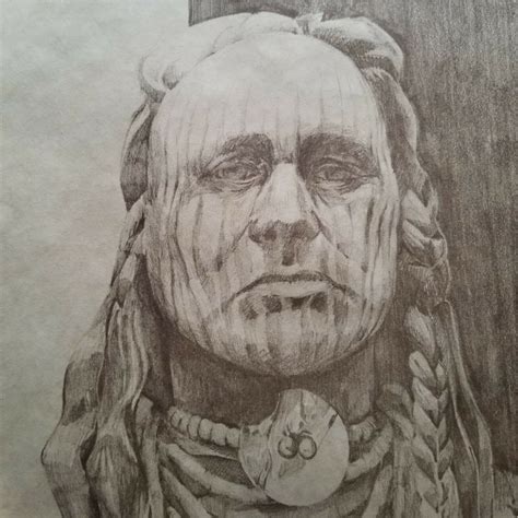 Native American Art Print Signed White Man Runs Him Crow Scout 229300