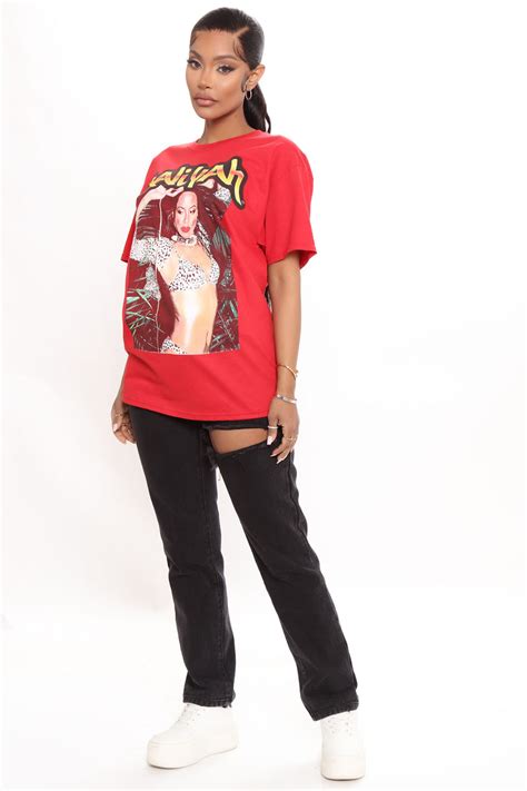 Aaliyah Graffiti Short Sleeve Top Red Fashion Nova Graphic Tees