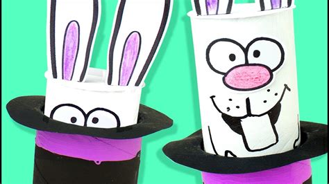 Diy Magic Hat With Cute Bunny Inside Toilet Paper Roll Craft Ideas On
