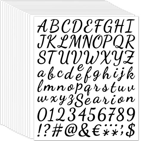 Buy Sheets Vinyl Letters Numbers Kit Self Adhesive Cursive Alphabet