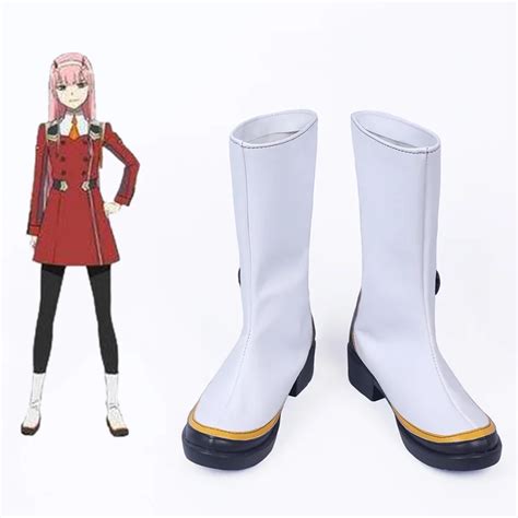 Darling In The Franxx Zero Two Cosplay Shoes White Boots Halloween