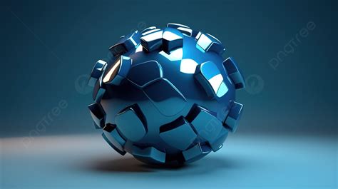 Fondo Esfera Poligonal En Icono De Concepto Abstracto Azul En 3d Fondo