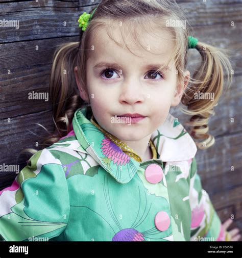 Little Girl Portrait Outdoors Stock Photo Alamy
