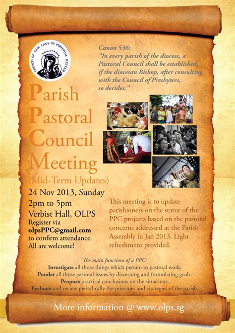 Olps Ppc Meeting 24 Nov 2013 Church Of Our Lady Of Perpetual Succour