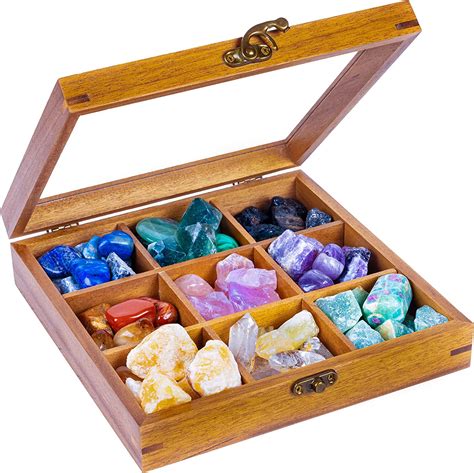 Curawood Rock Display Case Organize Your Gemstones In 9