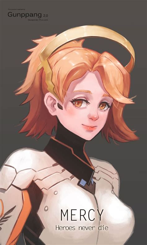 mercy has such soft eyes in this overwatch fan art i love it she truly is the angel of