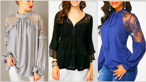 Most Stylish Net Lace Sleeves Designer Tops Design For Girls And Women