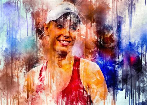 Caroline Wozniacki Tennis Danish Tennis Player Portrait Smile Digital Art By Sissy Angelastro