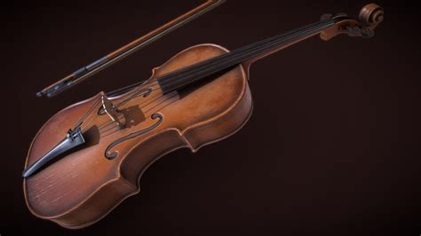 violin 3d model by brandon skwhrl [1b25938] sketchfab