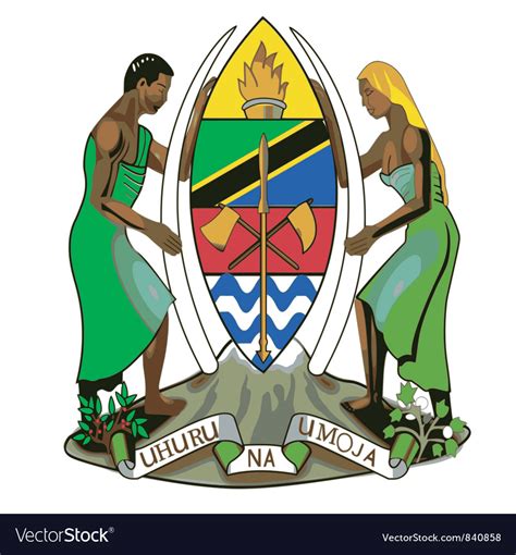Coat Of Arms Of Tanzania Royalty Free Vector Image
