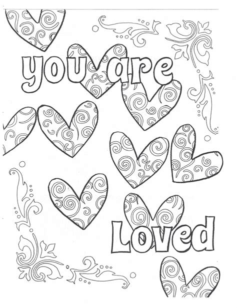 You Are Loved Coloring Page Etsy