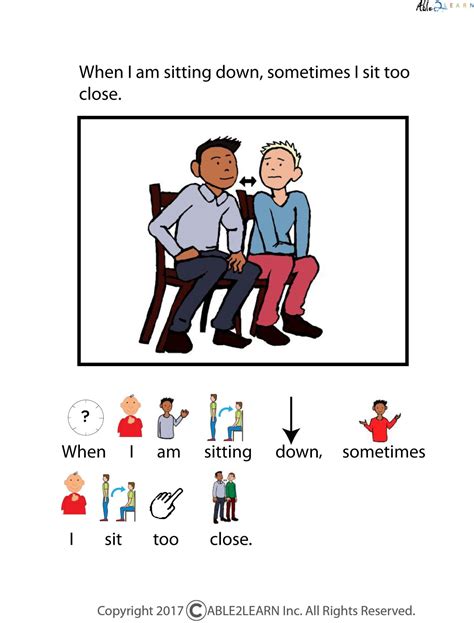Personal Space Social Story Printable