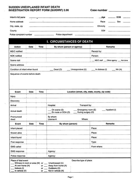 Death Investigation Report Fill Online Printable Fillable Blank