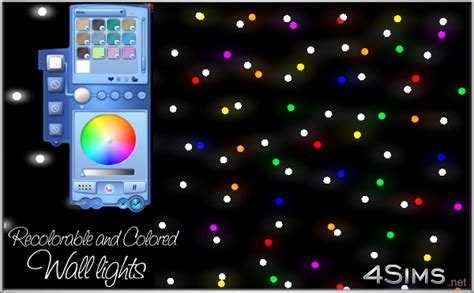 Wall Led Lights 2 Styles Colored And Recolorable 4 Sims