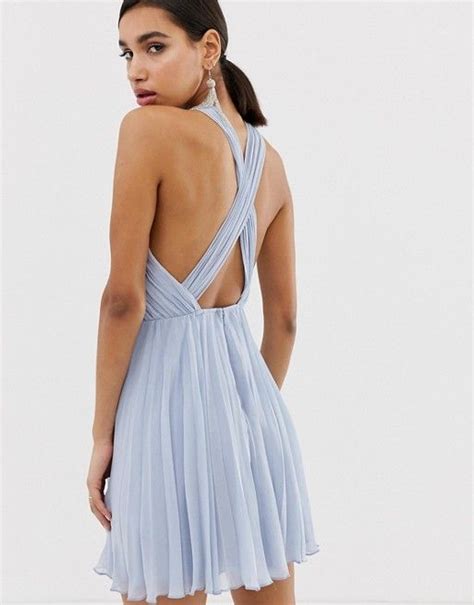 Asos Design Pleated Bodice Halter Mini Dress Asos Pleated Bodice Pleated Dress Asos