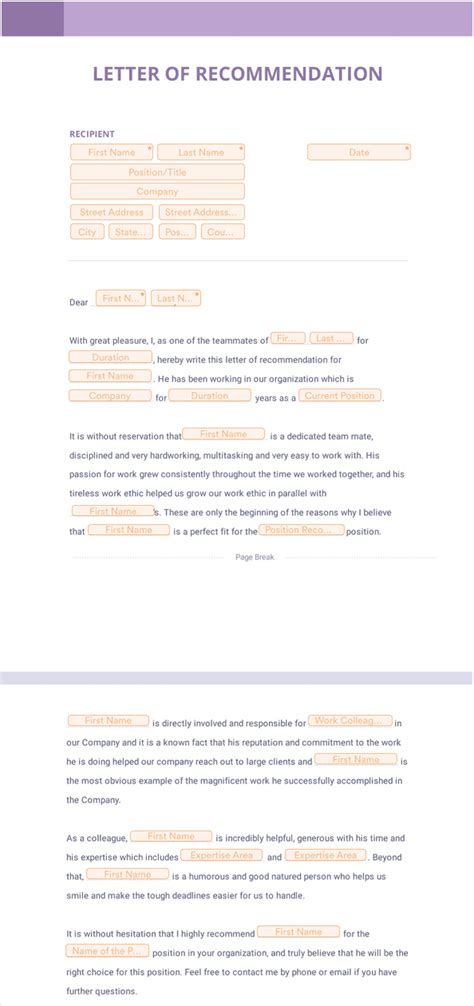 Letter Of Recommendation Template For Coworker Pdf Templates Jotform