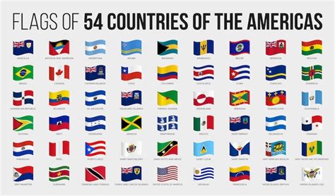 Premium Vector All National State Flags Of The Americas Countries In