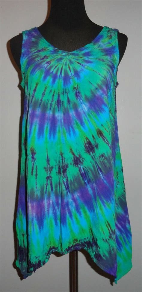 Maybe you would like to learn more about one of these? Tie dye dyed Womens Asymmetric Rayon Tank Tunic Shirt ...