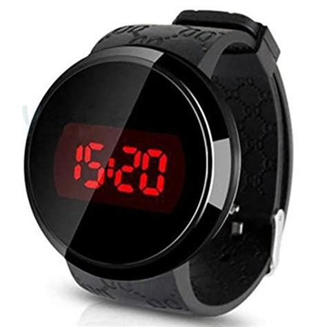 Watch Sunstone Fashion Men Led Touch Screen Date Day Silicone Bracelet