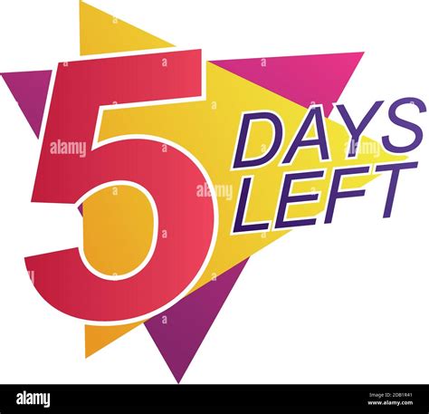 Five Days Left Sale Countdown Badge Vector Illustration Design Stock