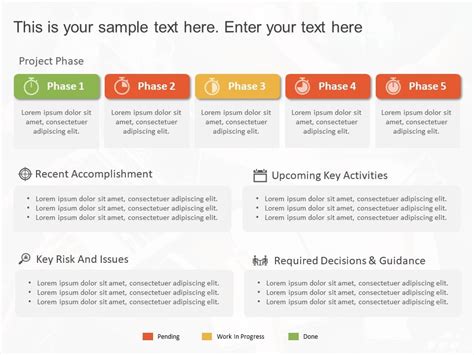 Project Phases Status Summary Powerpoint Template Slideuplift