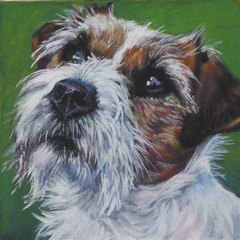 Jrt Jack Russell Terrier Dog Portrait Art Canvas Print Of Lashepard