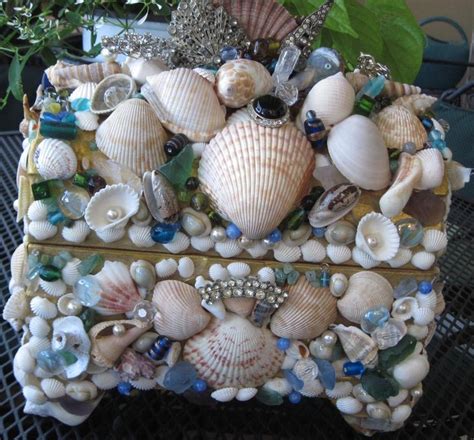Large Treasure Chest Shell Box By M Bonds Seashell Crafts Shell