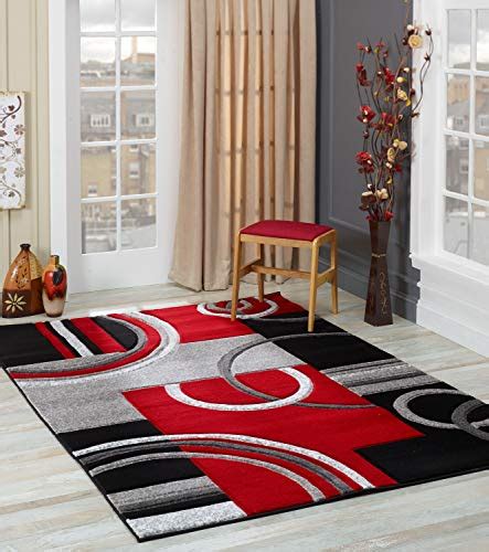 Glory Rugs Area Rug Modern 8x10 Red Soft Hand Carved Contemporary Floor