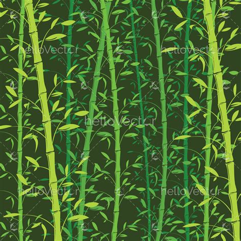 Seamless Bamboo Pattern Background Green Bamboo Wallpaper Vector