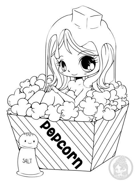 15 coloriage de princesse manga a imprimer avec dessin. Fille popcorn yampuff - Coloriage Kawaii - Coloriages pour enfants