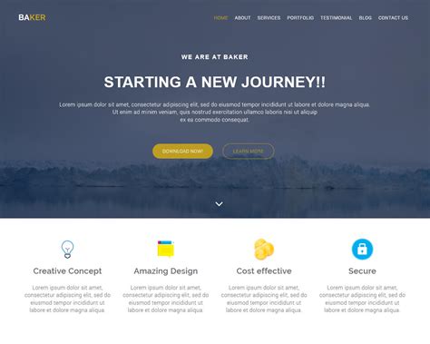 100+ best free bootstrap admin templates. Baker - Free Onepage Bootstrap Theme | BootstrapTaste
