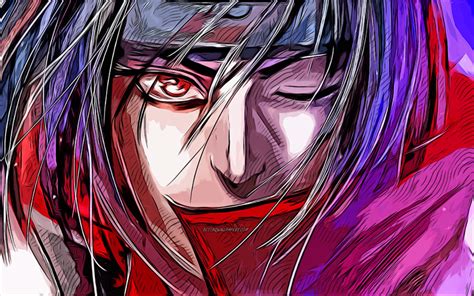 Download Wallpapers 4k Sasuke Uchiha Portrait Vector Art Naruto