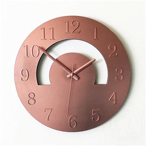 Copper Wall Clock Wooden Wall Clock Copper Or Bronze Etsy