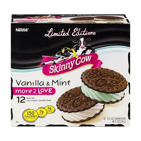 Skinny Cow Nestle Skinny Cow Vanilla And Mint Low Fat Ice Cream Sandwiches 12 Ct 4 Fl Oz