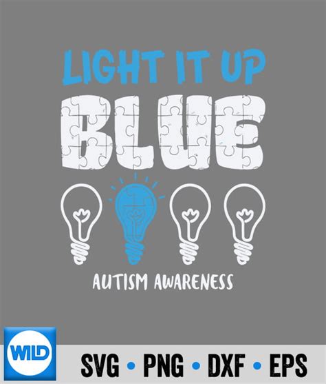 Autism Awareness Svg Autism Awareness Light It Up Blue Retro Svg Wildsvg