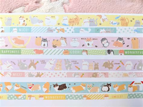 2 Rolls Cute Animal Washi Tape Set Kawaii Washi Tape Masking Etsy