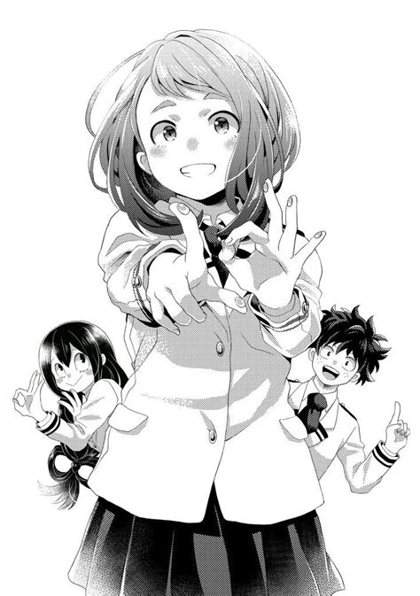 Uraraka Ochako And Tsuyu Asui And Midoriya Izuku Arte Manga Parejas De