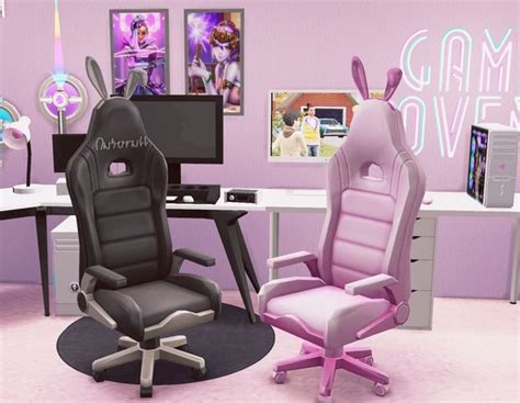 Bunny Gaming Chair Desimny Sims 4 Sims 4 Bedroom Sims