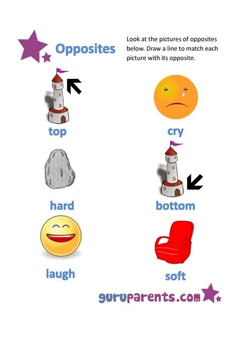 Opposites Worksheets - Match the Opposites: These are slightly more