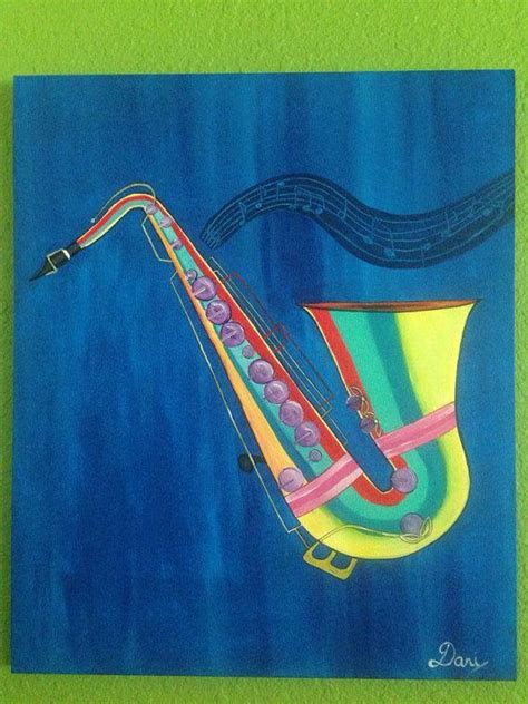 Acrylic Painting On Canvas Abstract Saxophone Etsy Painting