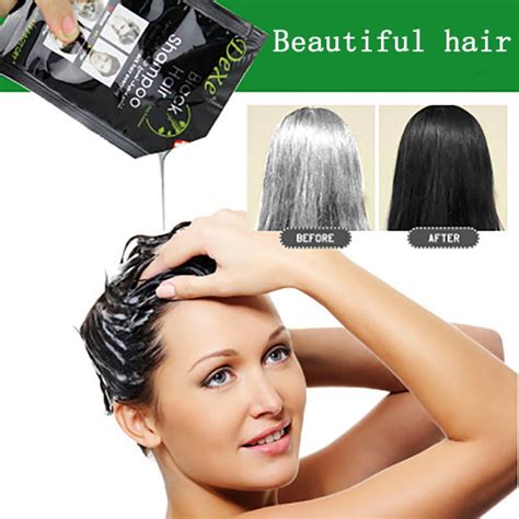 10pcs Black Hair Shampoo Natural Plant Black Hair Dye Natural Black And