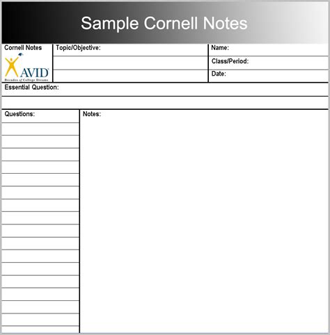 8+ Printable Cornell Notes Templates Free Word, PDF Format