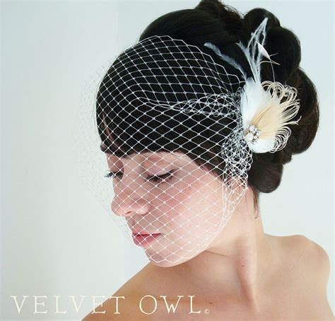 delaney ivory birdcage veil detachable fascinator feather fascinators bridal headwear