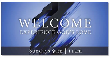 Outdoor Vinyl Welcome Blue Experience Church Banners Com