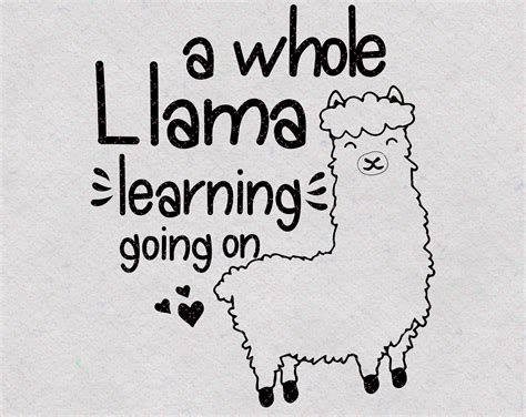 A Whole Llama Learning Going On Pngsvg Teacher T Llama Etsy