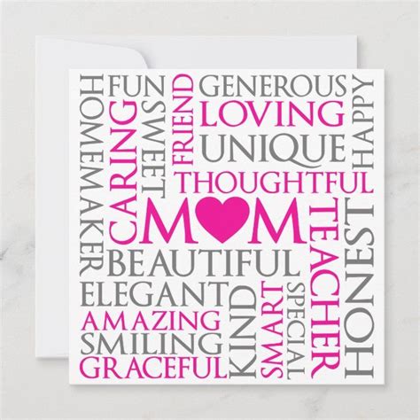 Mothers Day Mom Love Tribute Holiday Card Zazzle Mothers Day Cards
