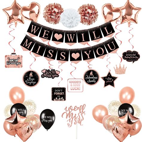 Buy Rose Gold Farewell Party Decorations Supplies Kit We Will Miss You
