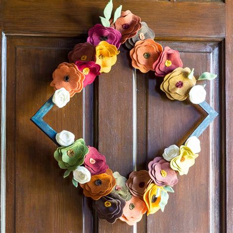 Felt Flower Wreath Tutorial For Fall Or Any Time Of Year Hearth And Vine