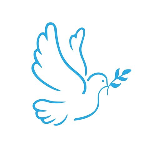 Icono De La Paloma De La Paz Pájaro Volador Concepto De Paz Fondo